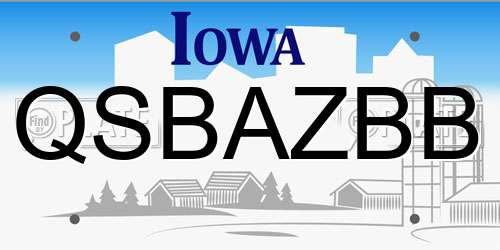 QSBAZBB Iowa License Plate