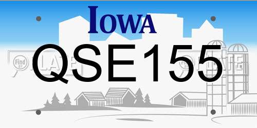 QSE155 Iowa License Plate