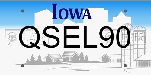 QSEL90 Iowa License Plate