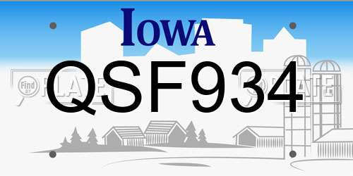 QSF934 license plate in IA state