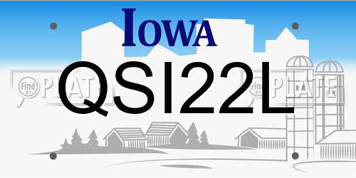 QSI22L Iowa License Plate