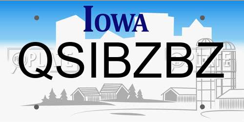 QSIBZBZ Iowa License Plate