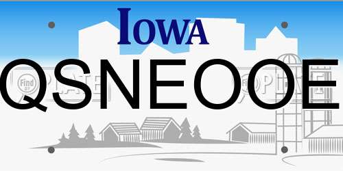 QSNEOOE Iowa License Plate