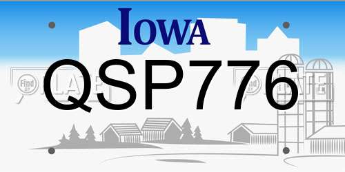 QSP776 Iowa License Plate