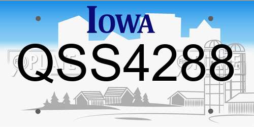 QSS4288 Iowa License Plate