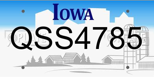 QSS4785 Iowa License Plate