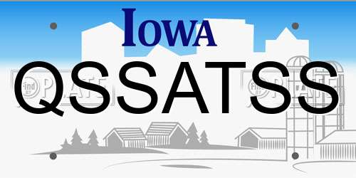 QSSATSS Iowa License Plate