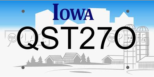 QST27O Iowa License Plate