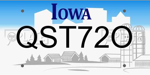 QST72O Iowa License Plate