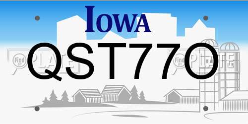 QST77O Iowa License Plate