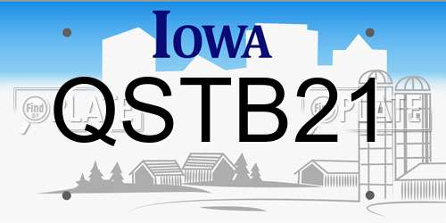 QSTB21 Iowa License Plate