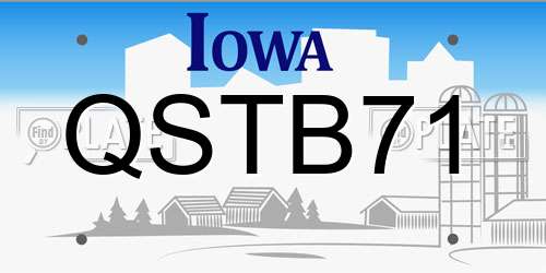 QSTB71 Iowa License Plate