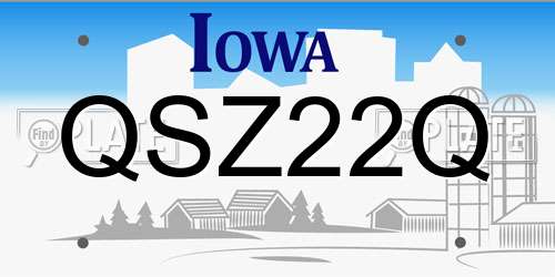 QSZ22Q Iowa License Plate