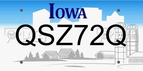 QSZ72Q Iowa License Plate