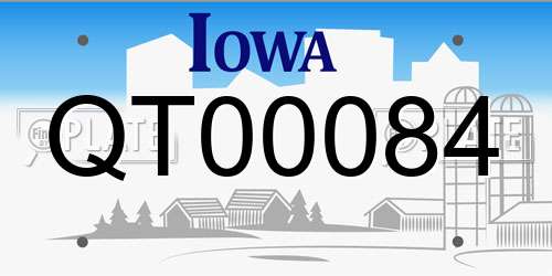 QT00084 Iowa License Plate
