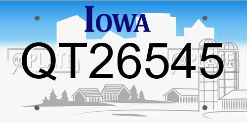 QT26545 Iowa License Plate
