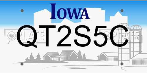 QT2S5C Iowa License Plate