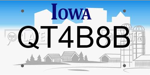 QT4B8B Iowa License Plate