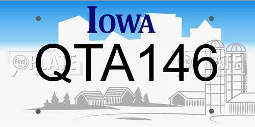 QTA146 Iowa License Plate