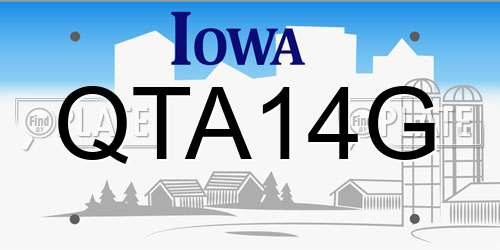 QTA14G Iowa License Plate