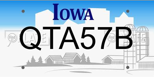QTA57B Iowa License Plate