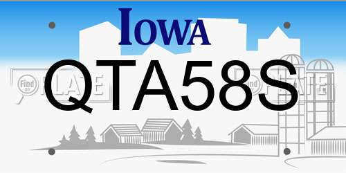 QTA58S Iowa License Plate