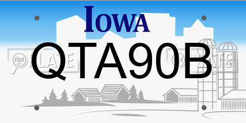 QTA90B Iowa License Plate