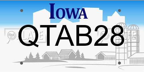 QTAB28 Iowa License Plate
