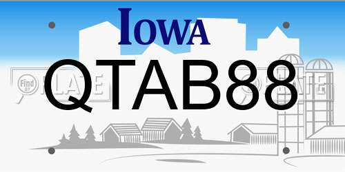 QTAB88 Iowa License Plate