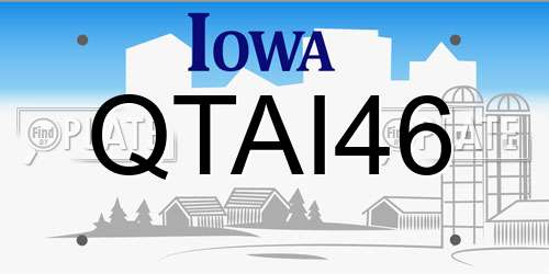 QTAI46 Iowa License Plate
