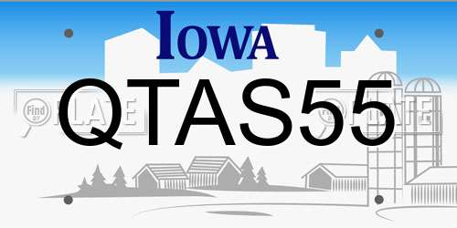 QTAS55 Iowa License Plate