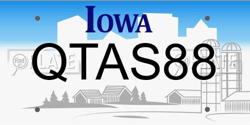 QTAS88 Iowa License Plate