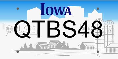 QTBS48 Iowa License Plate