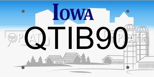 QTIB90 Iowa License Plate