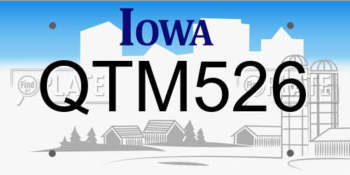 QTM526 Iowa License Plate