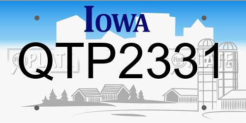 QTP2331 Iowa License Plate