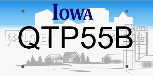 QTP55B Iowa License Plate