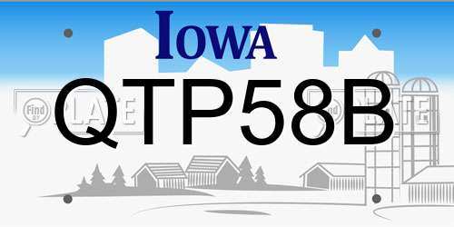 QTP58B Iowa License Plate