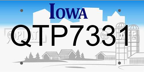 QTP7331 Iowa License Plate
