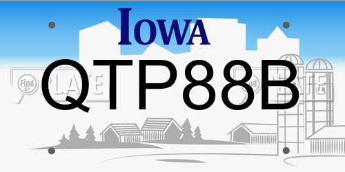QTP88B Iowa License Plate