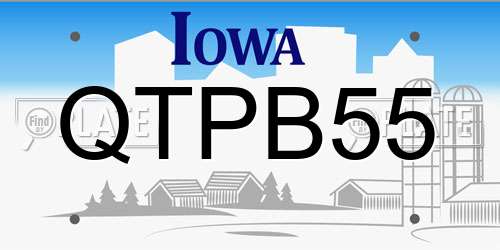 QTPB55 Iowa License Plate