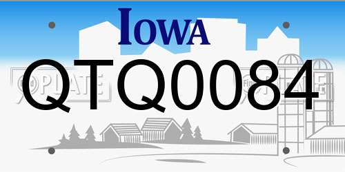 QTQ0084 Iowa License Plate