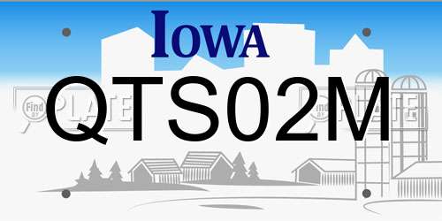 QTS02M Iowa License Plate