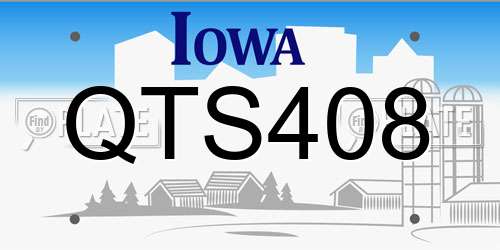 QTS408 Iowa License Plate