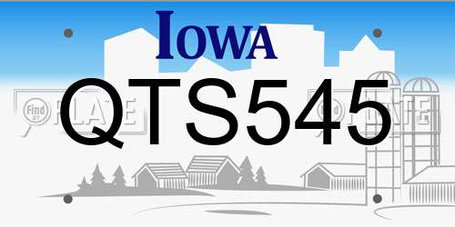QTS545 Iowa License Plate