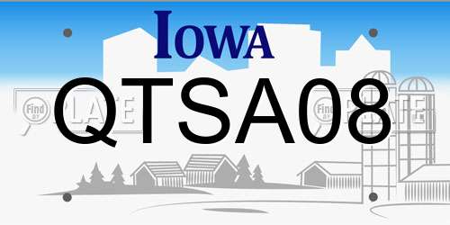 QTSA08 Iowa License Plate
