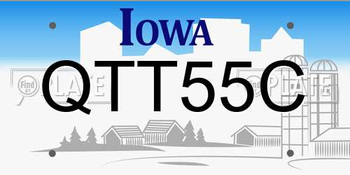 QTT55C Iowa License Plate
