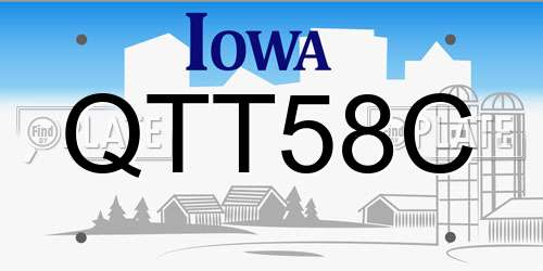 QTT58C Iowa License Plate