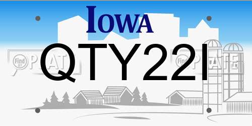 QTY22I Iowa License Plate