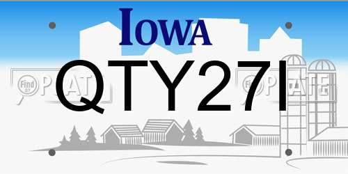 QTY27I Iowa License Plate